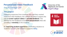 Personalised Video Feedback - Argyll College UHI image #2