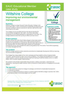 Wiltshire College Case Study - Improving Our Environmental Management image #1